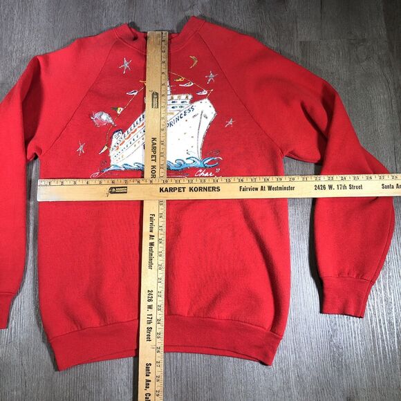 vintage Sweater Red Size Large royal princess sweater Cruise Ship Sweatshirt - Picture 6 of 8